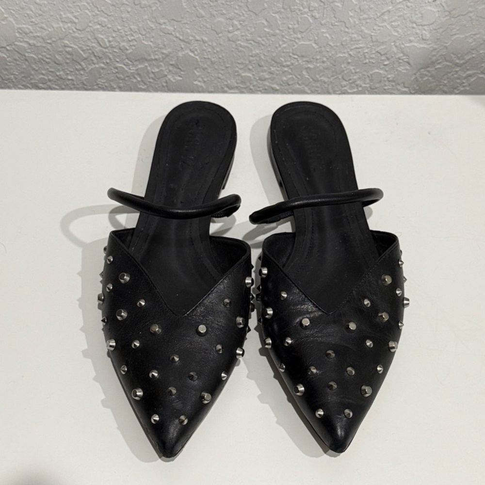 Studded Black Women's Mules